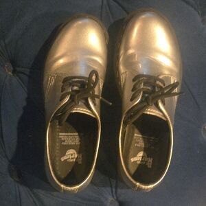 Dr. Martens Matellic Silver Lace-Up Shoes. RARE. Vegan. Perfect Condition.